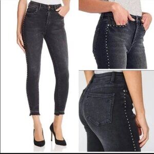 DL1961 Jeans Studded Chrissy Ultra High Rise Skinny Black size 26